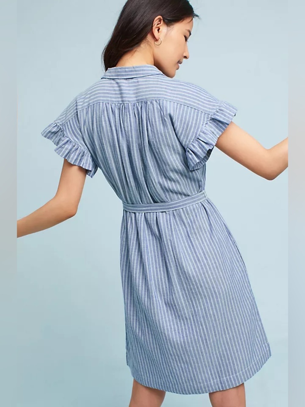 Anthropologie Isabella Sinclair Piper Flutter-Sleeve Shirtdress - Picture 2 of 7